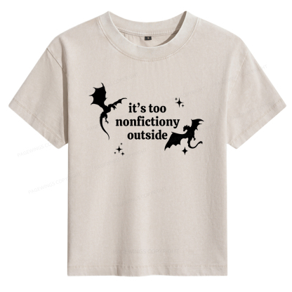 Pagewings It’s Too Nonfictiony Outside Women's Washed T-shirt