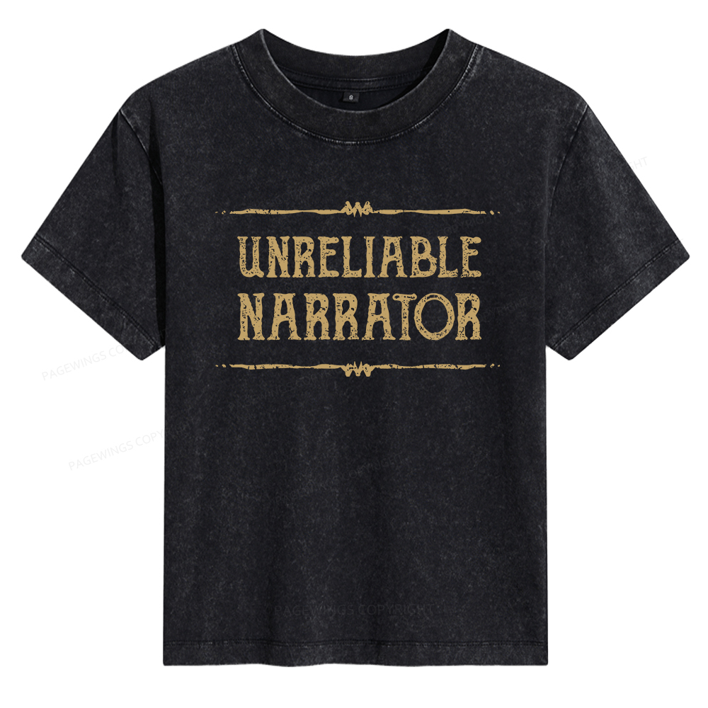 Pagewings Unreliable Narrator Women's Washed T-shirt