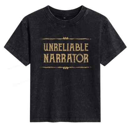 Pagewings Unreliable Narrator Women's Washed T-shirt