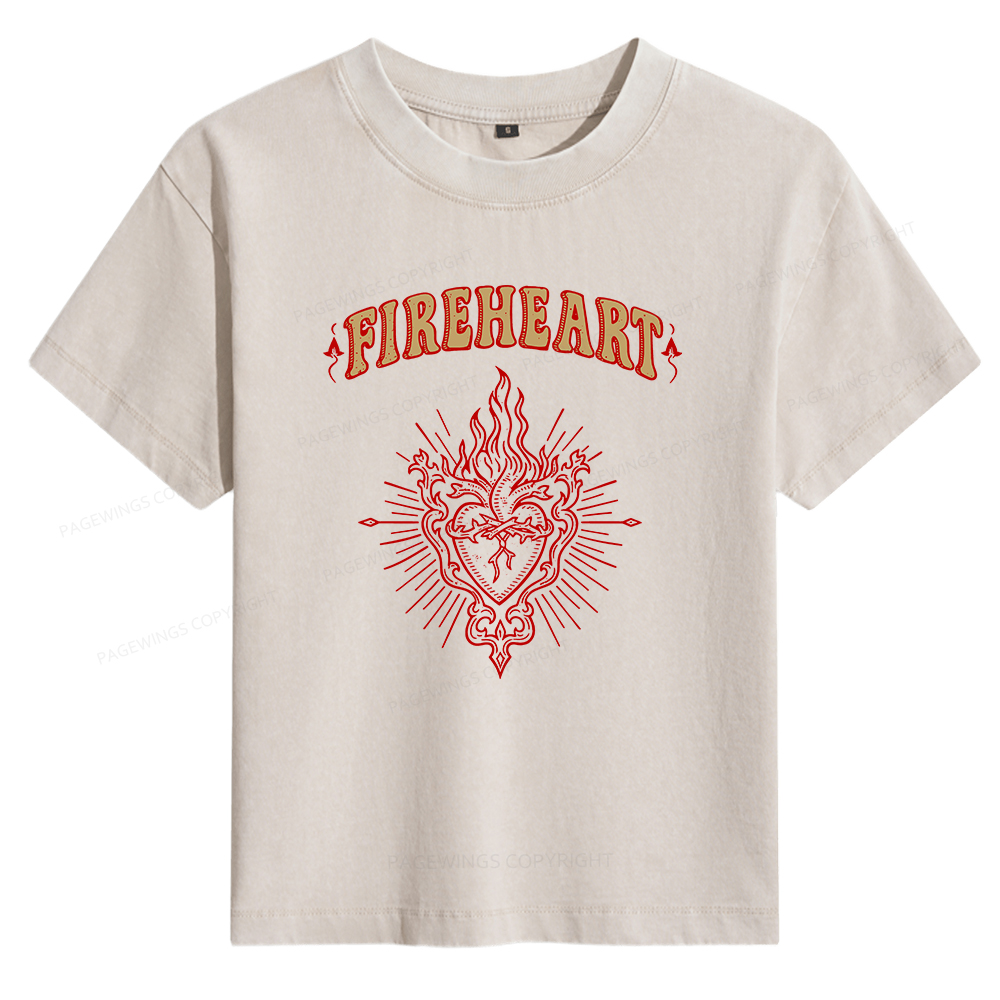 Pagewings Fireheart Women's Washed T-shirt