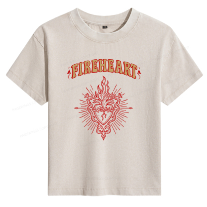 Pagewings Fireheart Women's Washed T-shirt