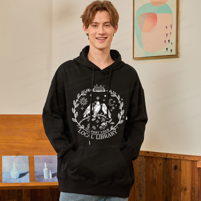 Pagewings Support Your Local Library Unisex Classic Hoodie