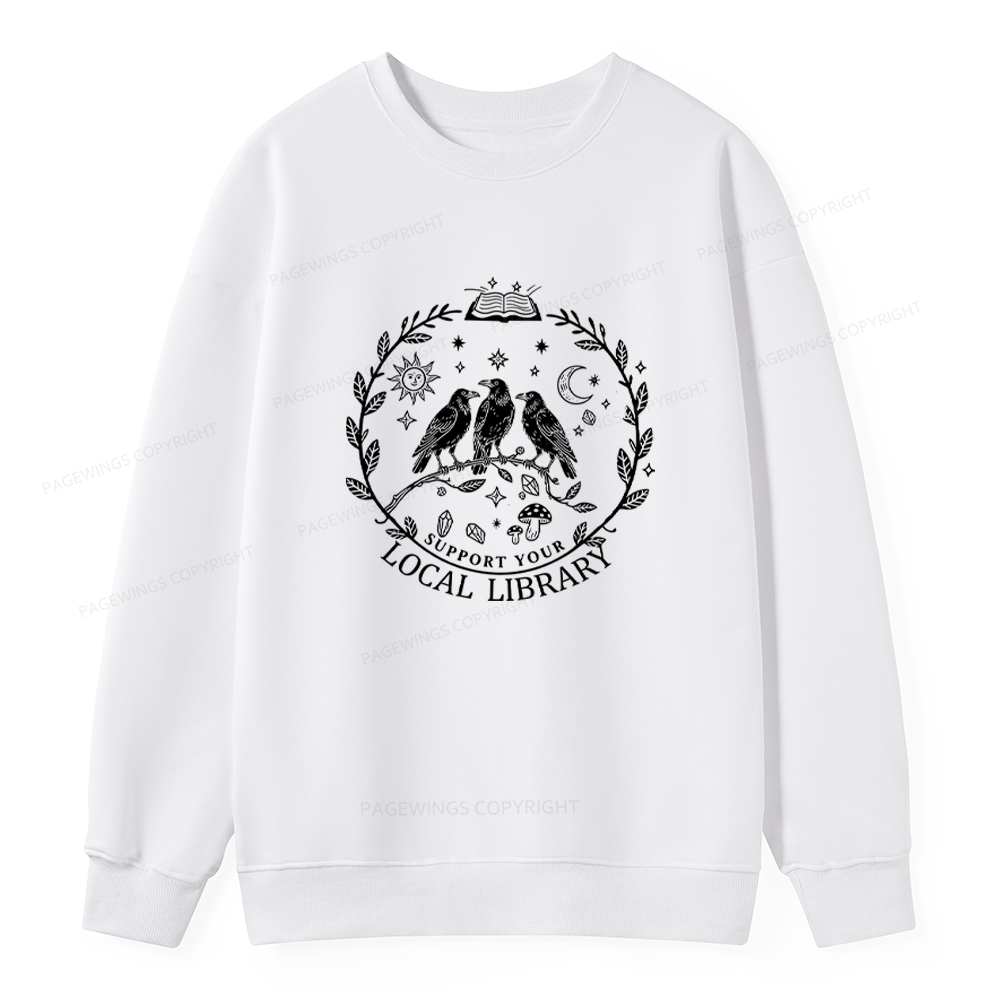 Pagewings Support Your Local Library Unisex Classic Sweatshirt