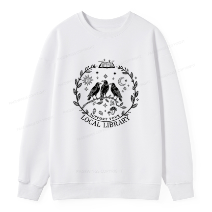 Pagewings Support Your Local Library Unisex Classic Sweatshirt