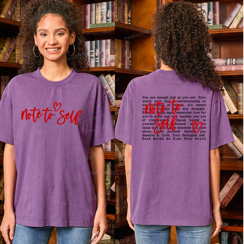 Pagewings Note To Self Unisex Washed T-shirt