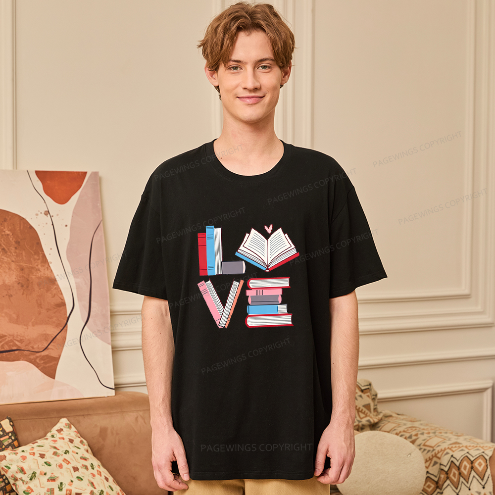 Pagewings Books Lovers Valentines Unisex Classic T-shirt