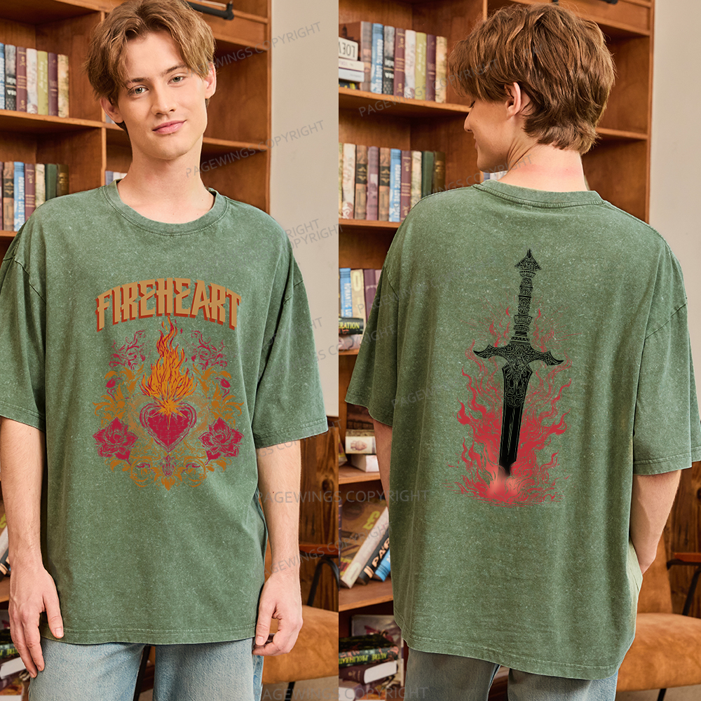 Pagewings Fireheart Unisex Washed T-shirt