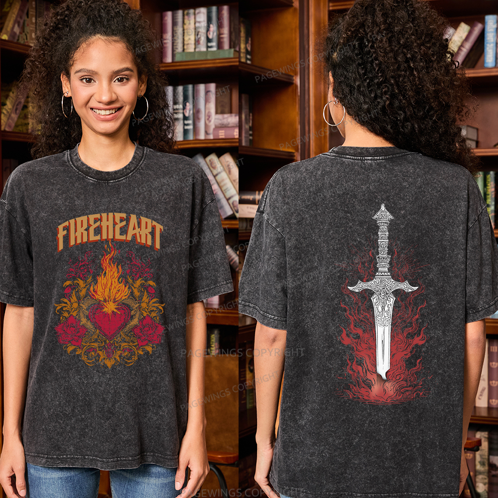 Pagewings Fireheart Unisex Washed T-shirt