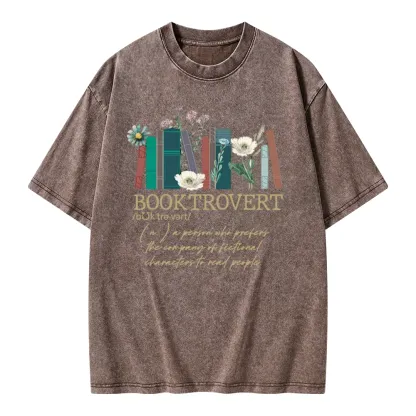 Pagewings Booktrovert Unisex Washed T-shirt