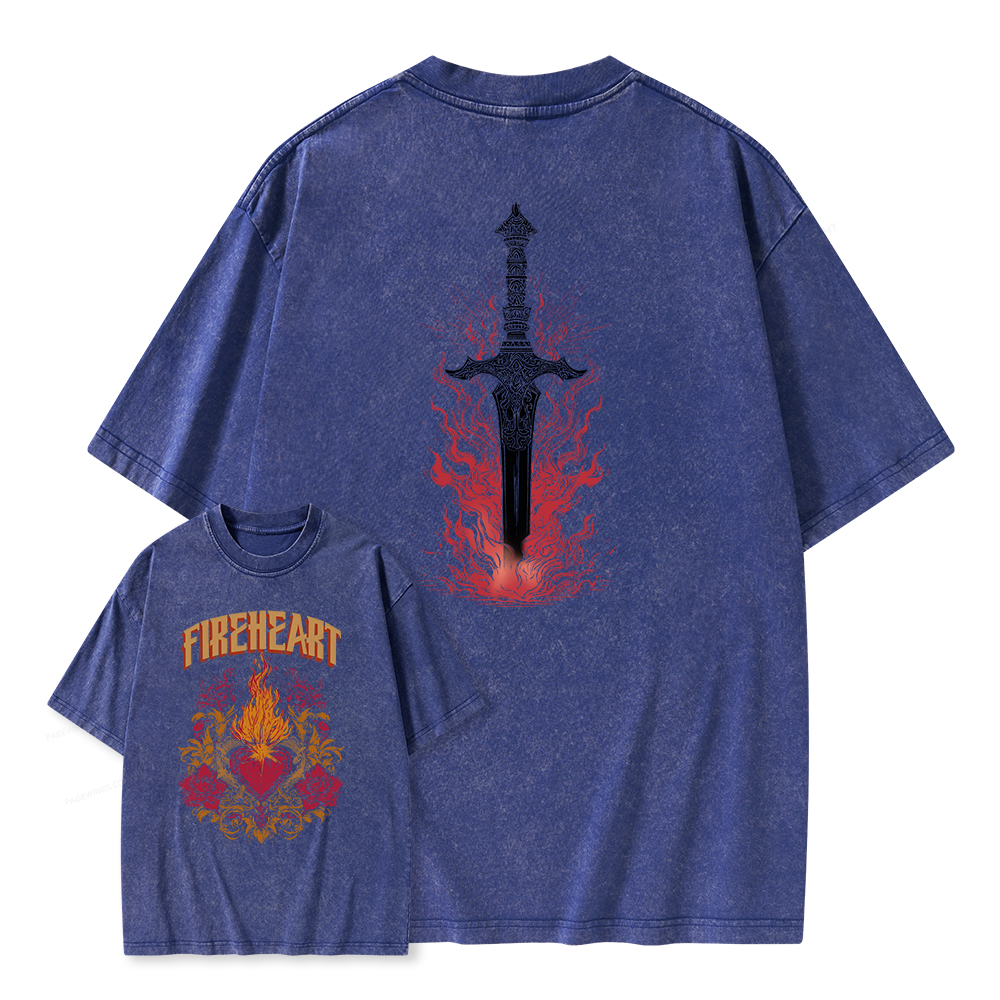 Pagewings Fireheart Unisex Washed T-shirt
