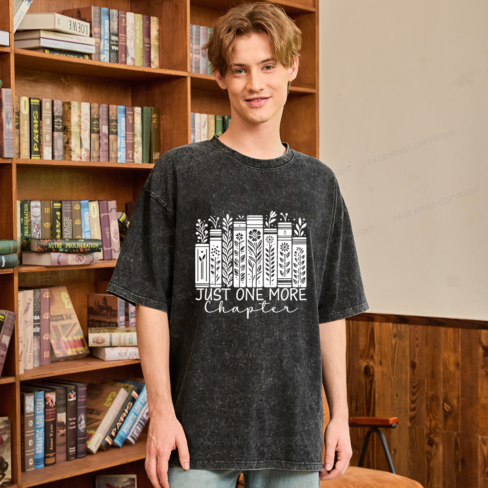 Pagewings Just One More Chapter Unisex Washed T-shirt
