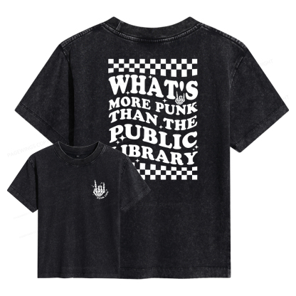 Pagewings Punk The Public Library Women's Washed T-shirt