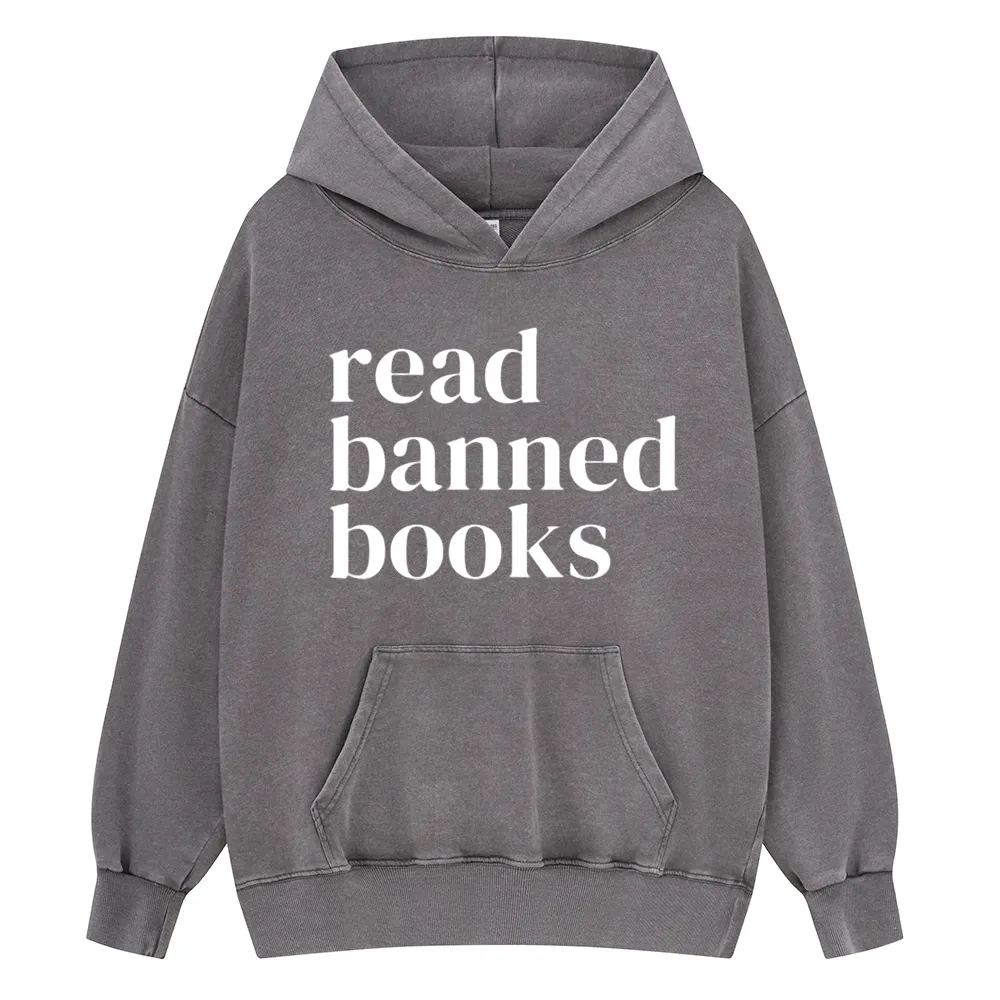 Pagewings Read Banned Books Unisex Washed Hoodie