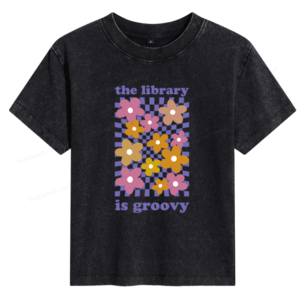 Pagewings The Library is Groovy Women's Washed T-shirt