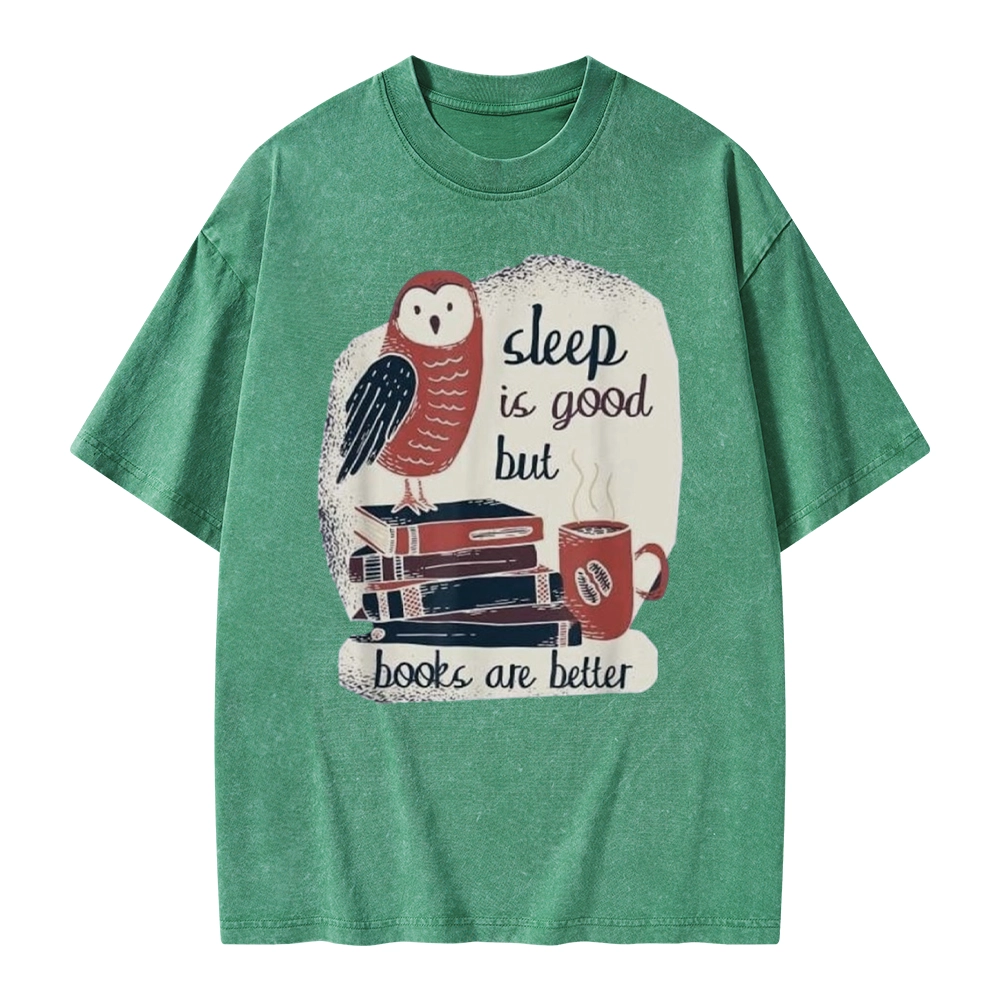 Pagewings Sleep is Good But Book is Better Unisex Washed T-shirt