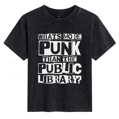 Pagewings What‘s More Punk Than the Public Library Women's Washed T-shirt