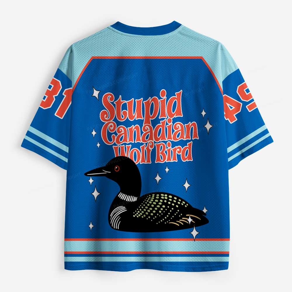 Pagewings Stupid Canadian Wolf Bird Unisex Mesh Jersey
