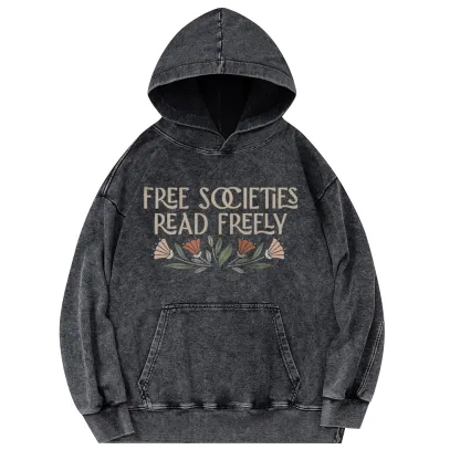 Pagewings Read Freely Unisex Washed Hoodie