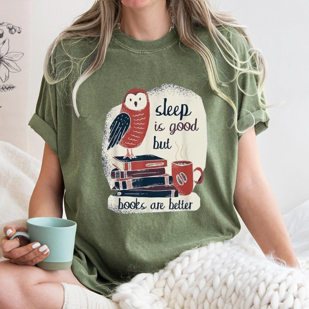 Pagewings Sleep is Good But Book is Better Unisex Washed T-shirt