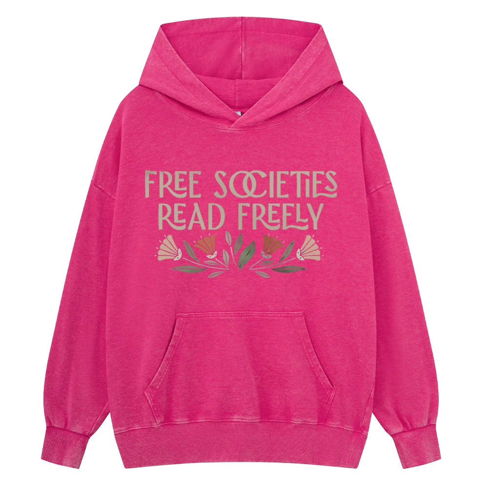 Pagewings Read Freely Unisex Washed Hoodie