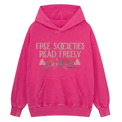 Pagewings Read Freely Unisex Washed Hoodie