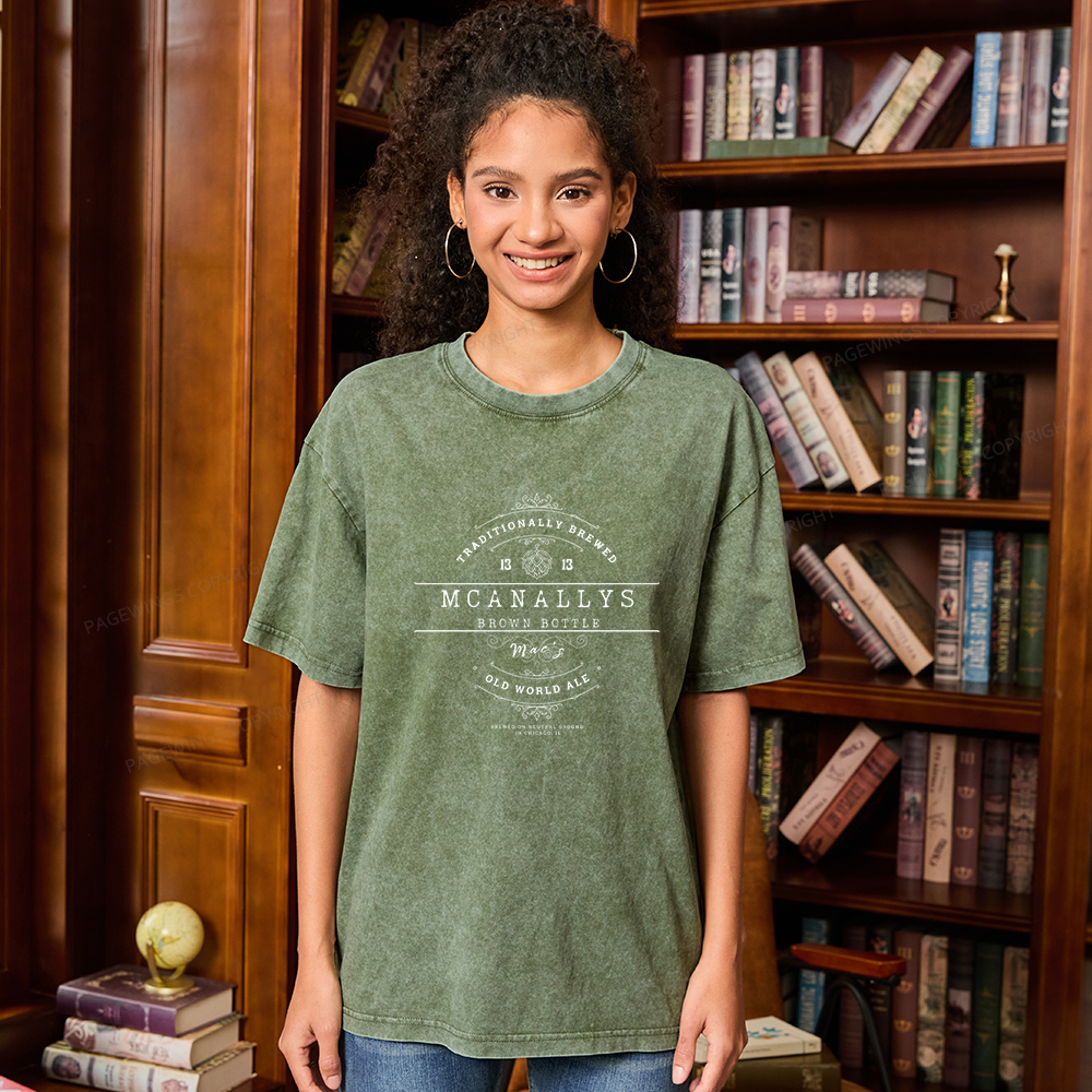 Pagewings Old World Pub Unisex Washed T-shirt