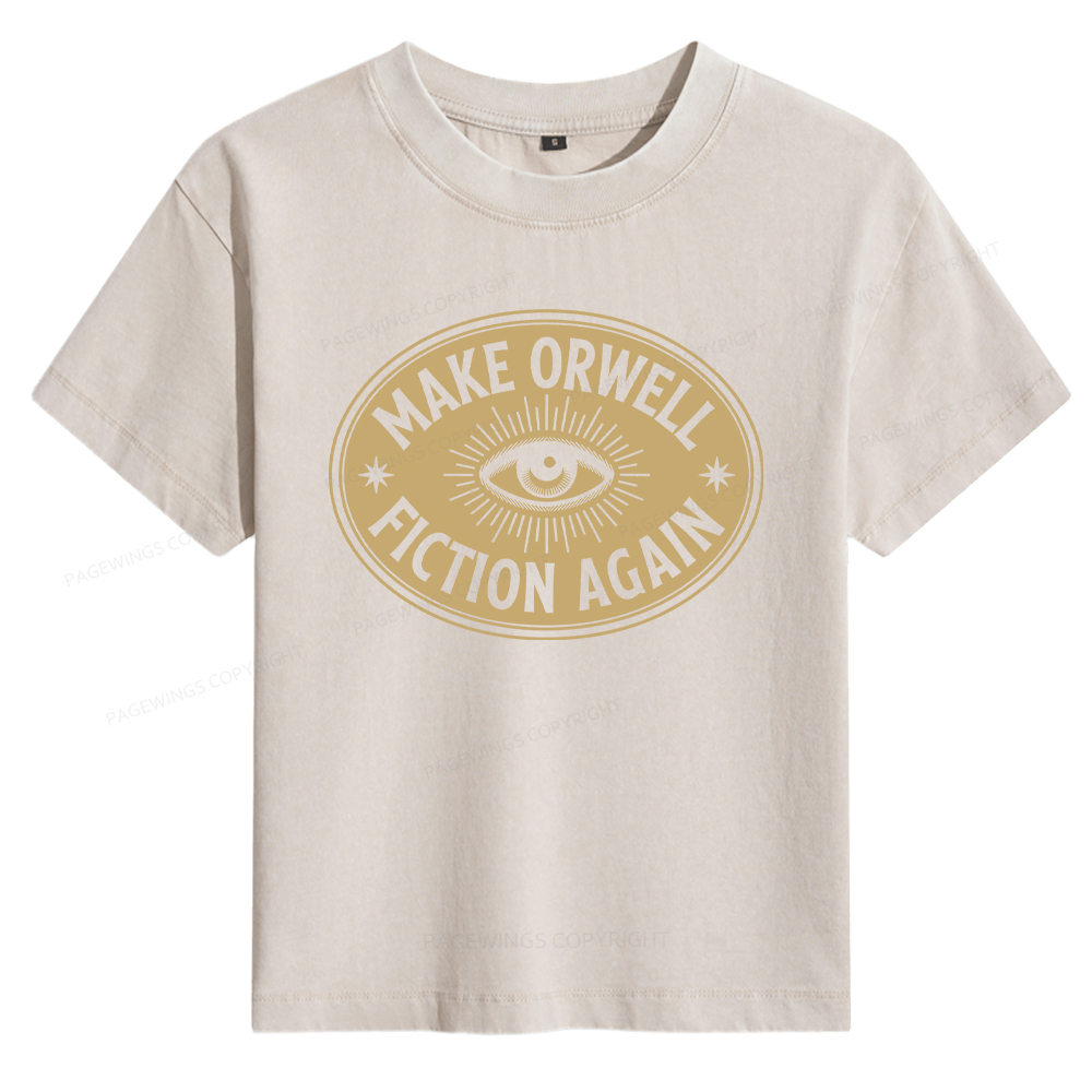 Pagewings Make Orwell Fiction Again Women's Washed T-shirt