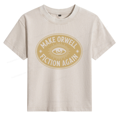 Pagewings Make Orwell Fiction Again Women's Washed T-shirt