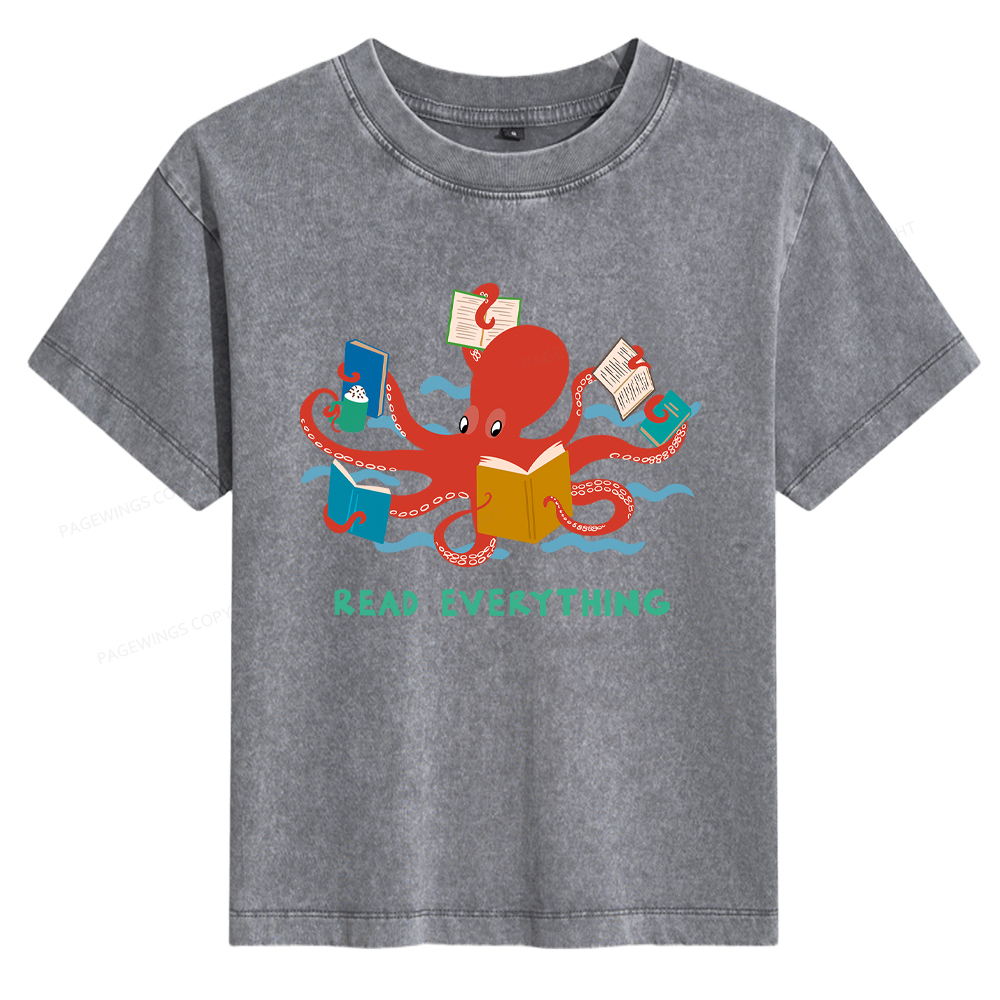 Pagewings Read Everything Women's Washed T-shirt