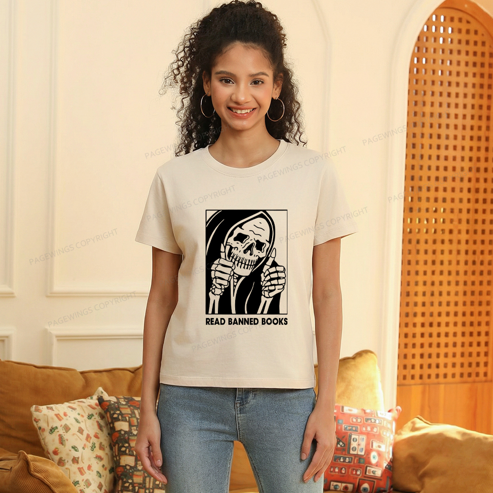 Pagewings Read Banned Books Women's Washed T-shirt