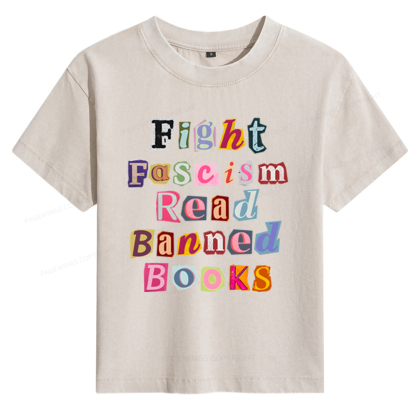 Pagewings Fight Fascism Read Books Women's Washed T-shirt