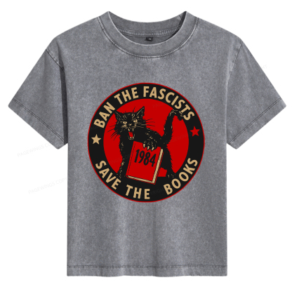 Pagewings Ban The Fascists Save The Books Women's Washed T-shirt