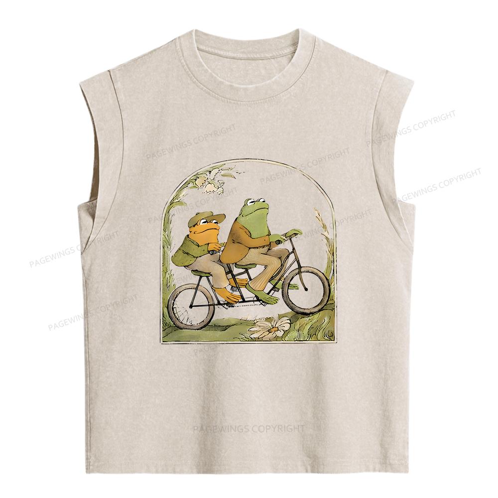 Pagewings The Growing Frog Book Vintage Women's Washed Tank Top