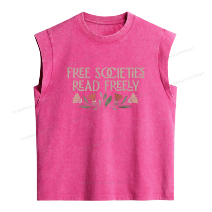 Pagewings Read Freely Women's Washed Tank Top