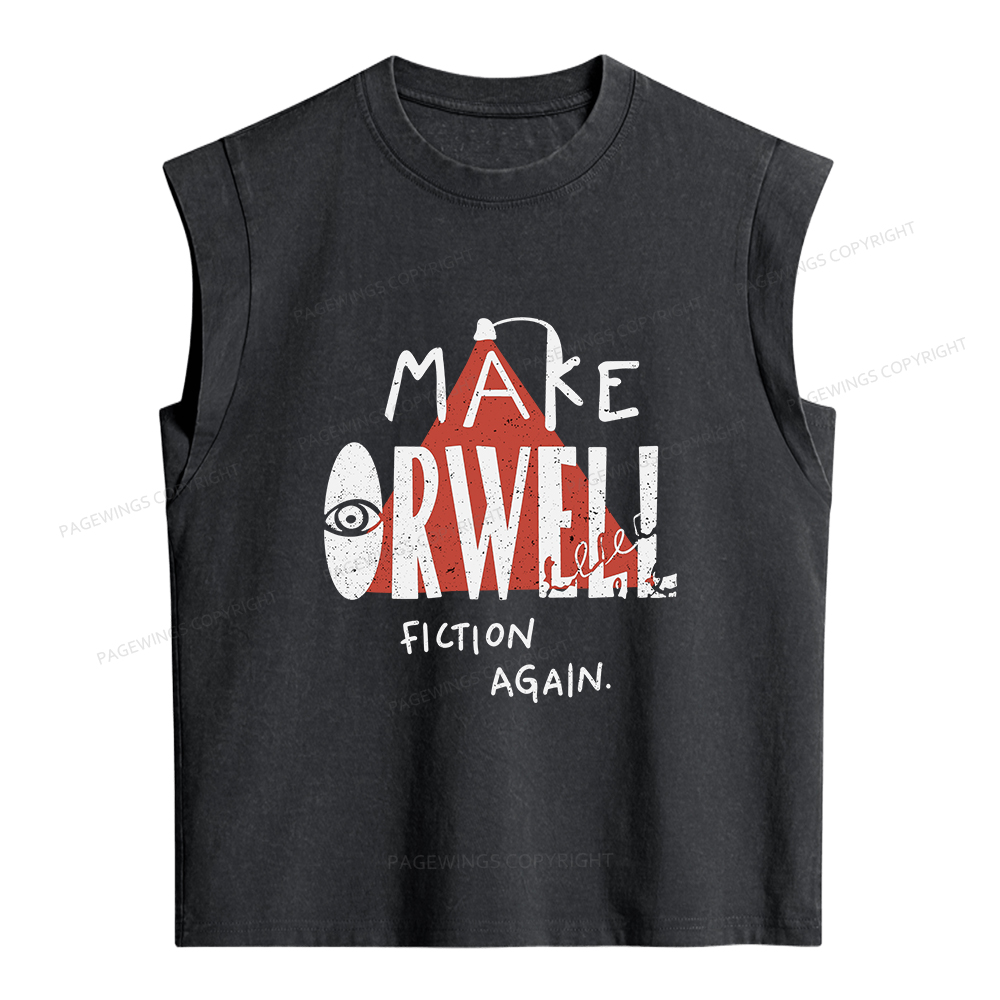 Pagewings Make Orwell Fiction Again Women's Washed Tank Top