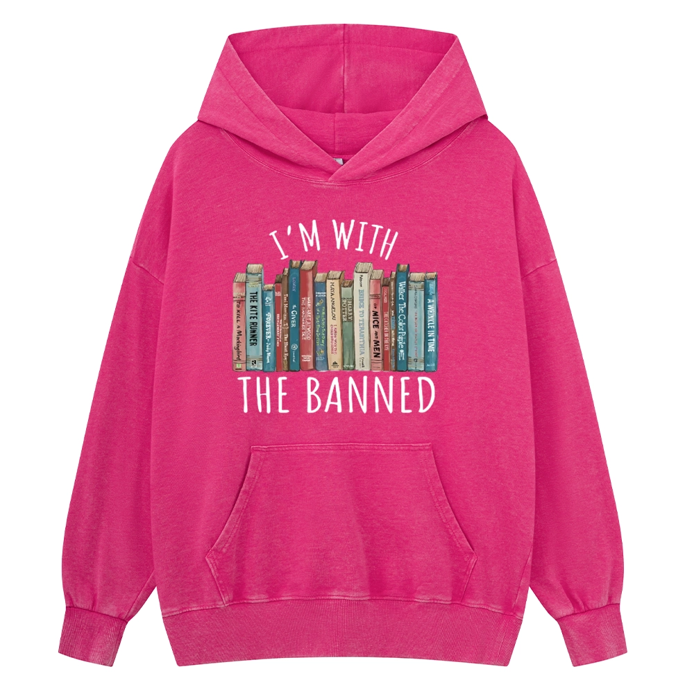 Pagewings I'm With The Banned Unisex Washed Hoodie