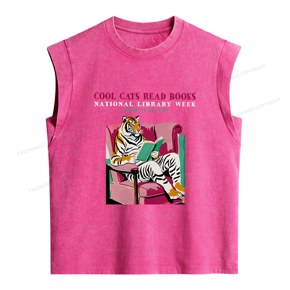 Pagewings Library Week Poster 1996 Women's Washed Tank Top