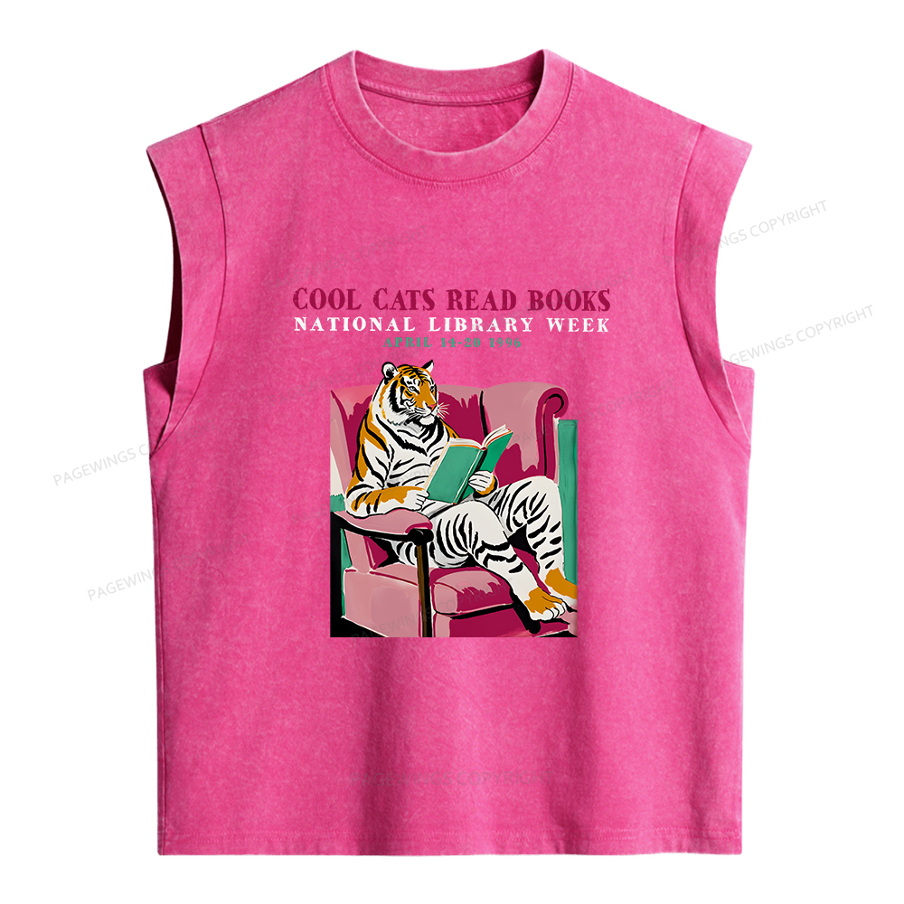 Pagewings Library Week Poster 1996 Women's Washed Tank Top