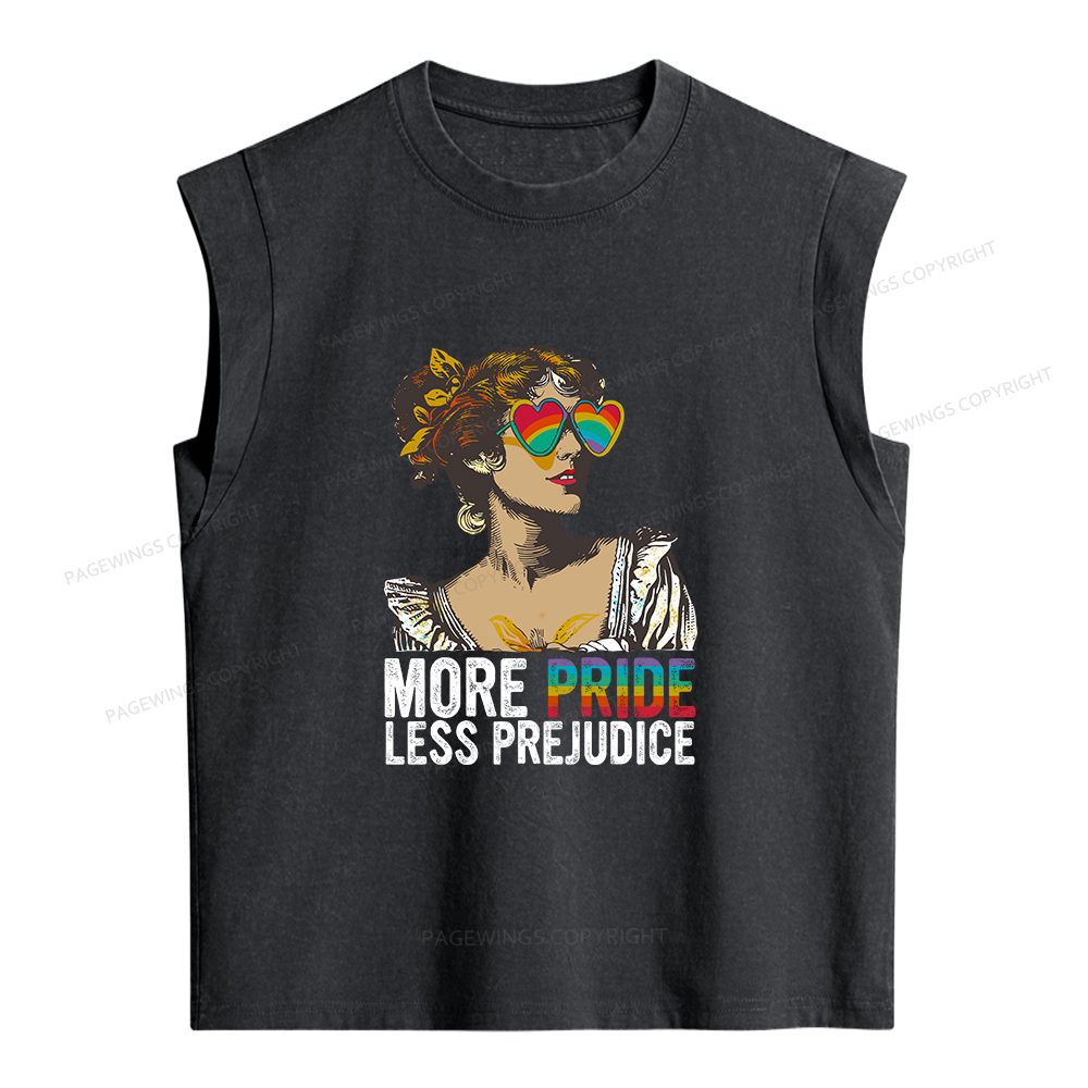 Pagewings More Pride Less Prejudice Women's Washed Tank Top
