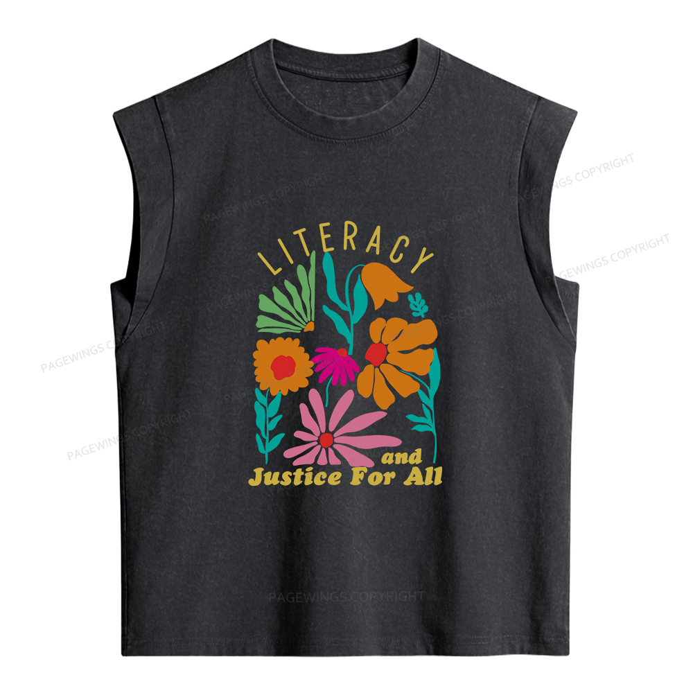 Pagewings Literacy And Justice Women's Washed Tank Top