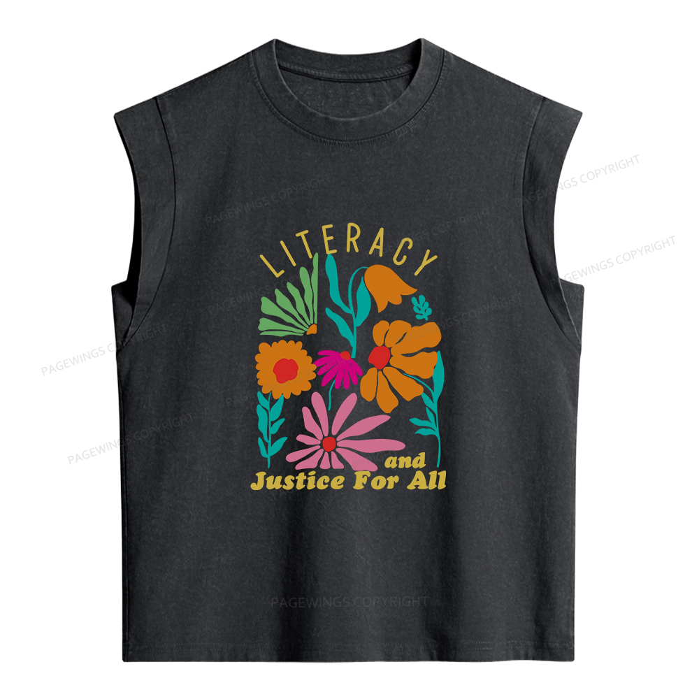 Pagewings Literacy And Justice Women's Washed Tank Top