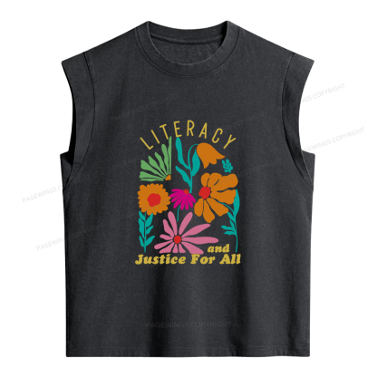 Pagewings Literacy And Justice Women's Washed Tank Top