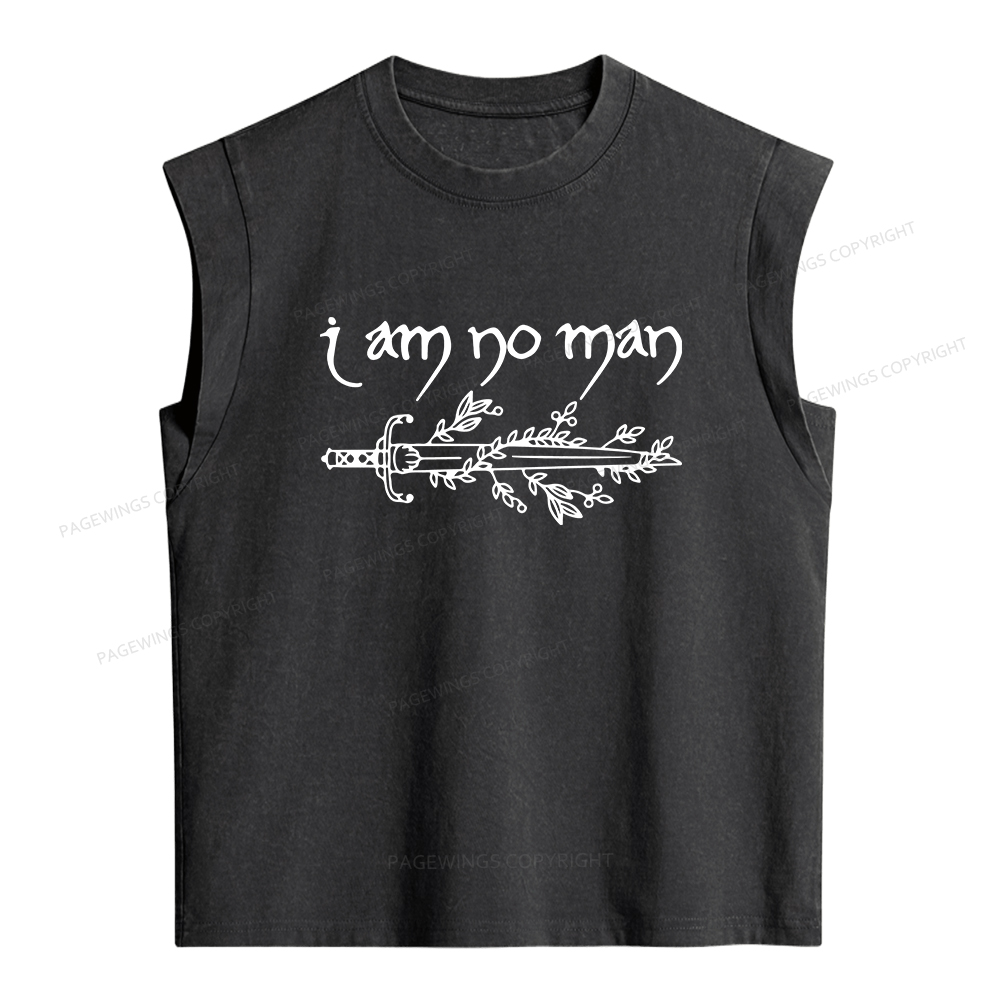 Pagewings I Am No Man Women's Washed Tank Top
