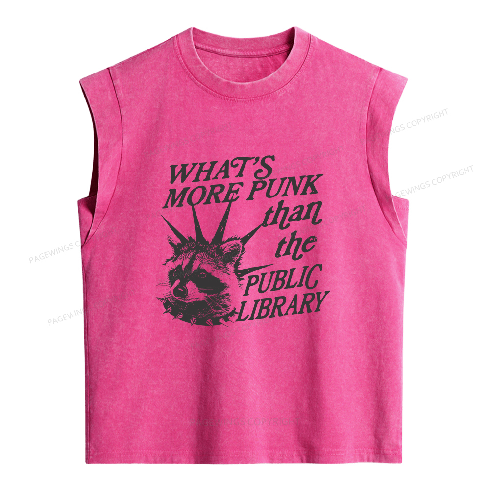 Pagewings What’s More Punk Than The Public Library Women's Washed Tank Top