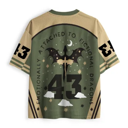 Pagewings Emotionally Attached To Fictional Dragons Unisex Mesh Jersey