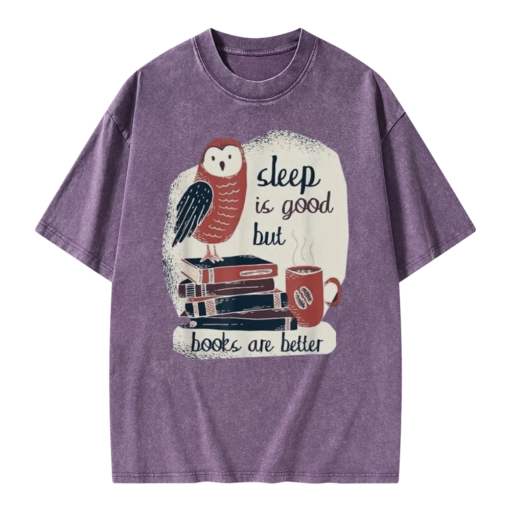 Pagewings Sleep is Good But Book is Better Unisex Washed T-shirt
