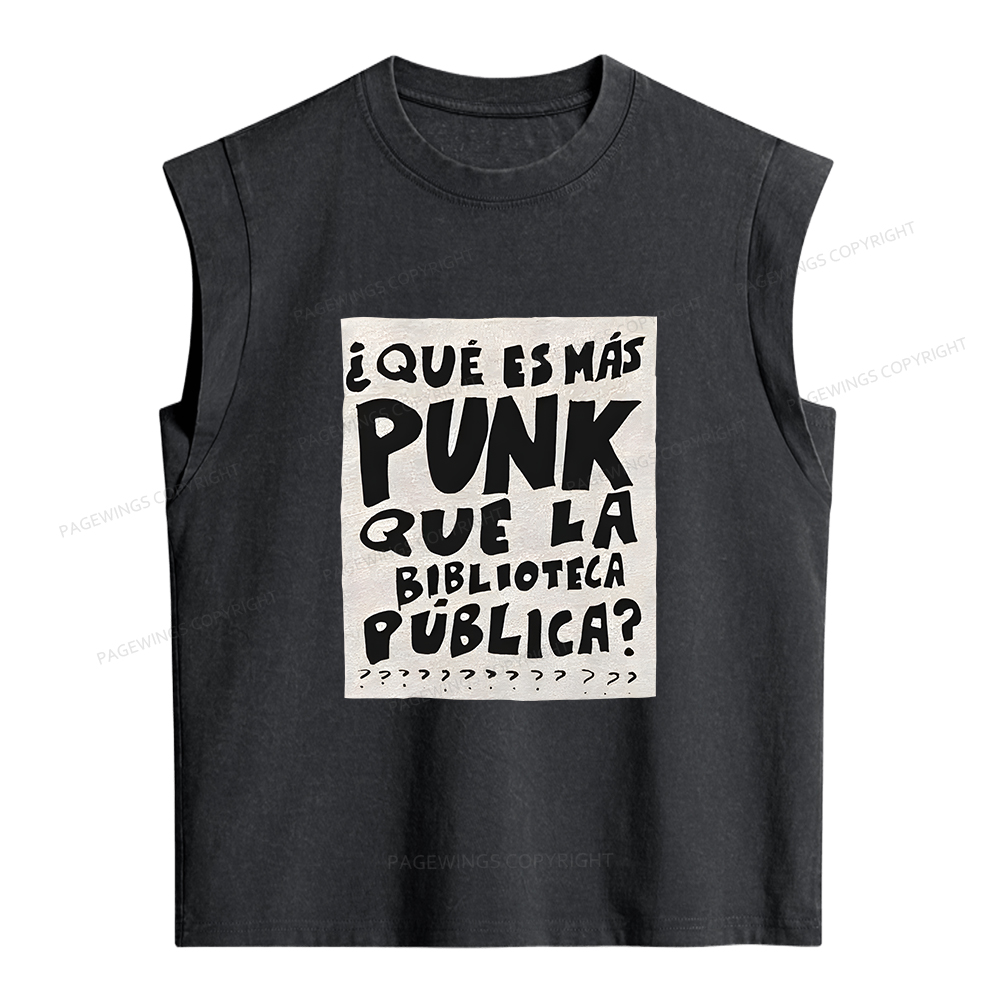 Pagewings What's More Punk Than The Public Library Women's Washed Tank Top