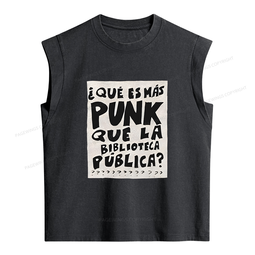 Pagewings What's More Punk Than The Public Library Women's Washed Tank Top