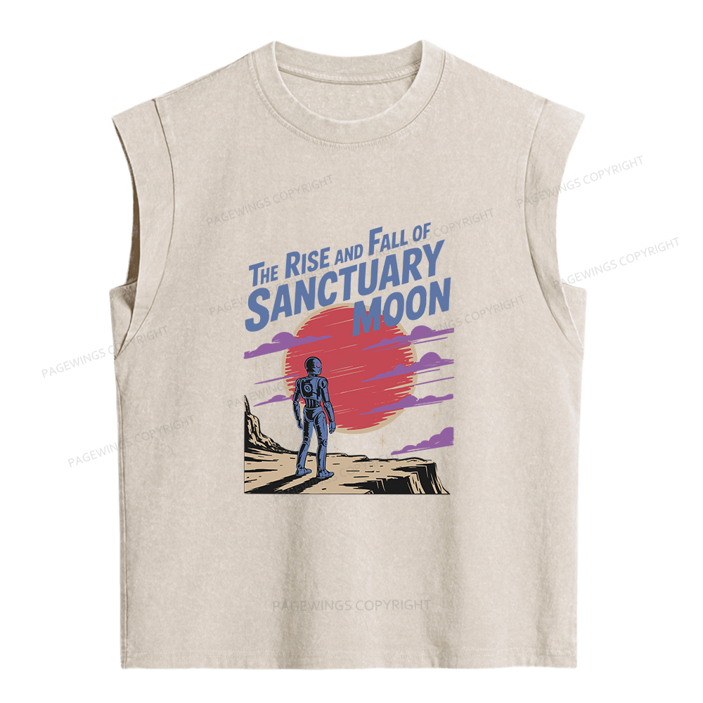Pagewings The Rise And Fall Of Sanctuary Moon Women's Washed Tank Top