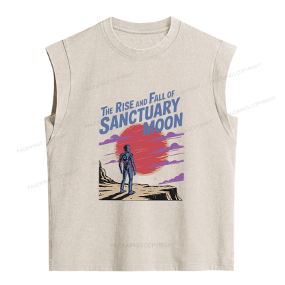 Pagewings The Rise And Fall Of Sanctuary Moon Women's Washed Tank Top